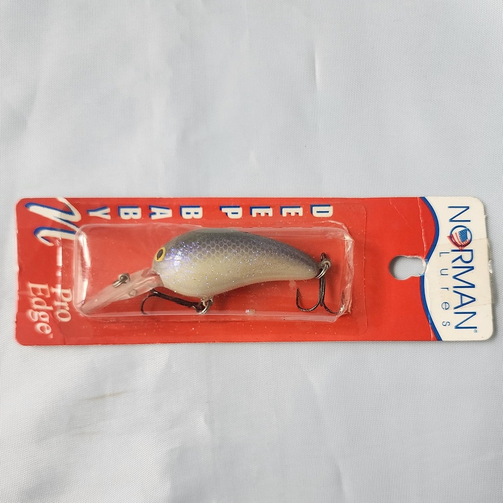 Norman Lures Deep Baby N Pro Edge Crankbait Lavender Shad Fishing Lure Vintage
